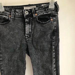 Black Acid Wash High Waisted Jeans